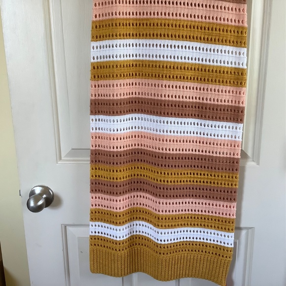 Matthew Bruch Striped Knit-Mesh Midi Tank Dress Sunset SZ 1/ US Small - Picture 5 of 14